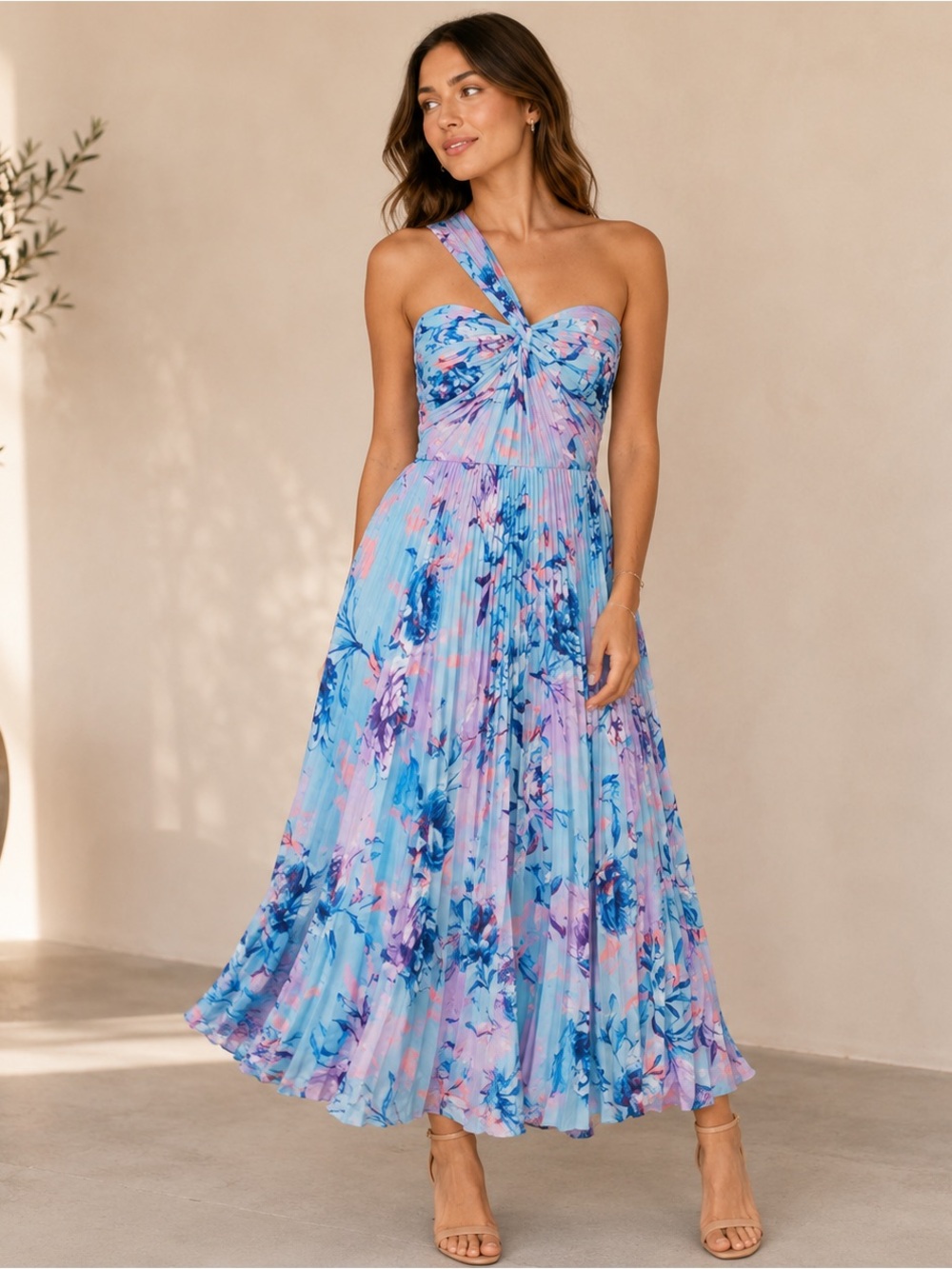 NWT Monique Lhuillier Audra Chiffon Midi Dress Size 12